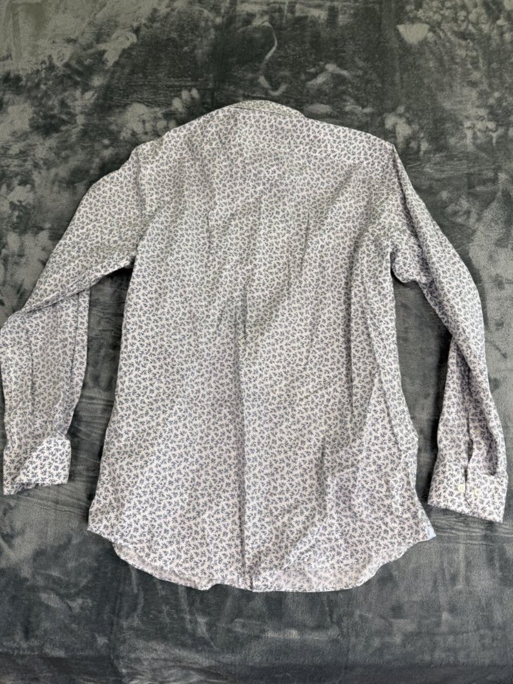 Banana Republic Mens Slim Fit Long Sleeve Floral Print Shirt L Non-Iron - Picture 6 of 8